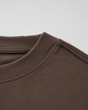 Essential Oversized T-Shirt in Coffee, fabric and construction detail