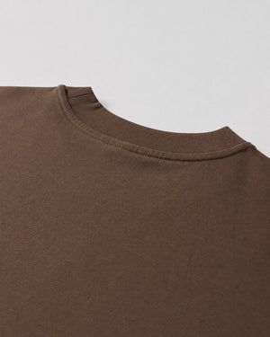 Essential Oversized T-Shirt in Coffee, fabric and construction detail