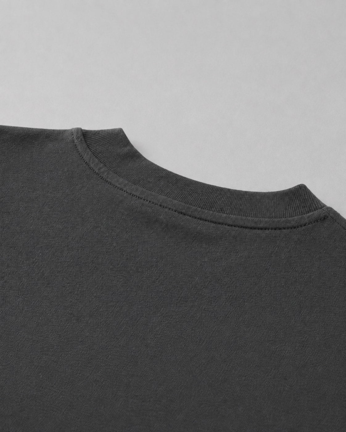 Essential Oversized T-Shirt in Dark Gray, fabric and construction detail