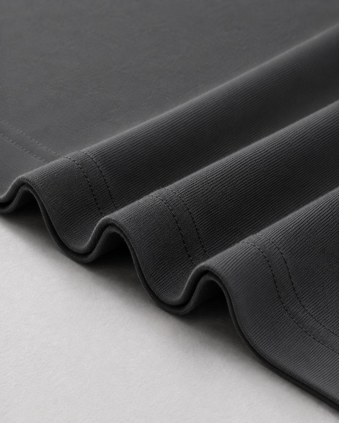 Essential Oversized T-Shirt in Dark Gray, fabric and construction detail