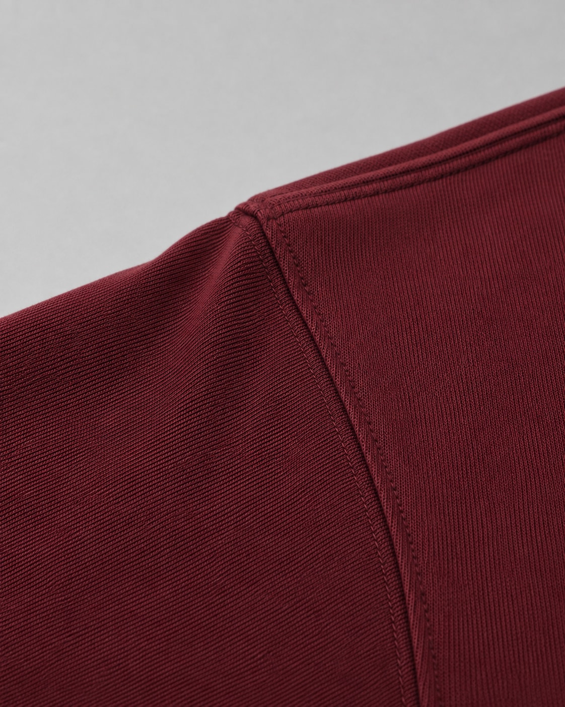 Essential Oversized T-Shirt in Dark Red, fabric and construction detail