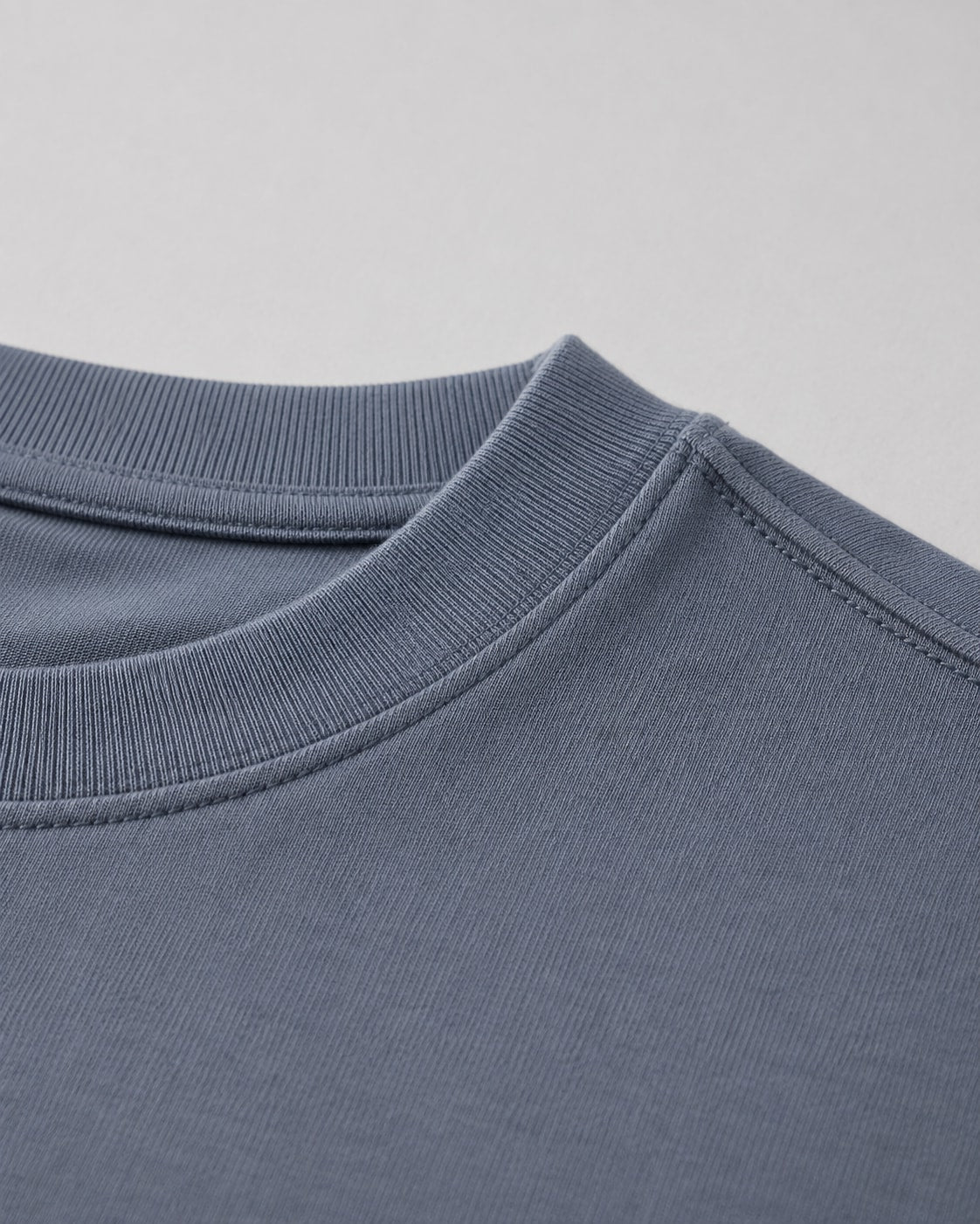 Essential Oversized T-Shirt in Gray Blue, fabric and construction detail
