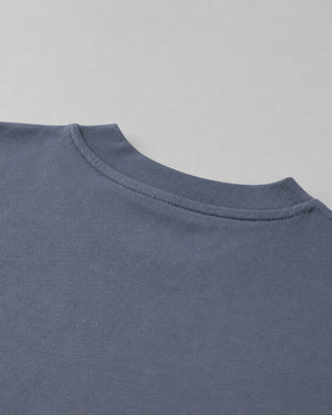 Essential Oversized T-Shirt in Gray Blue, fabric and construction detail