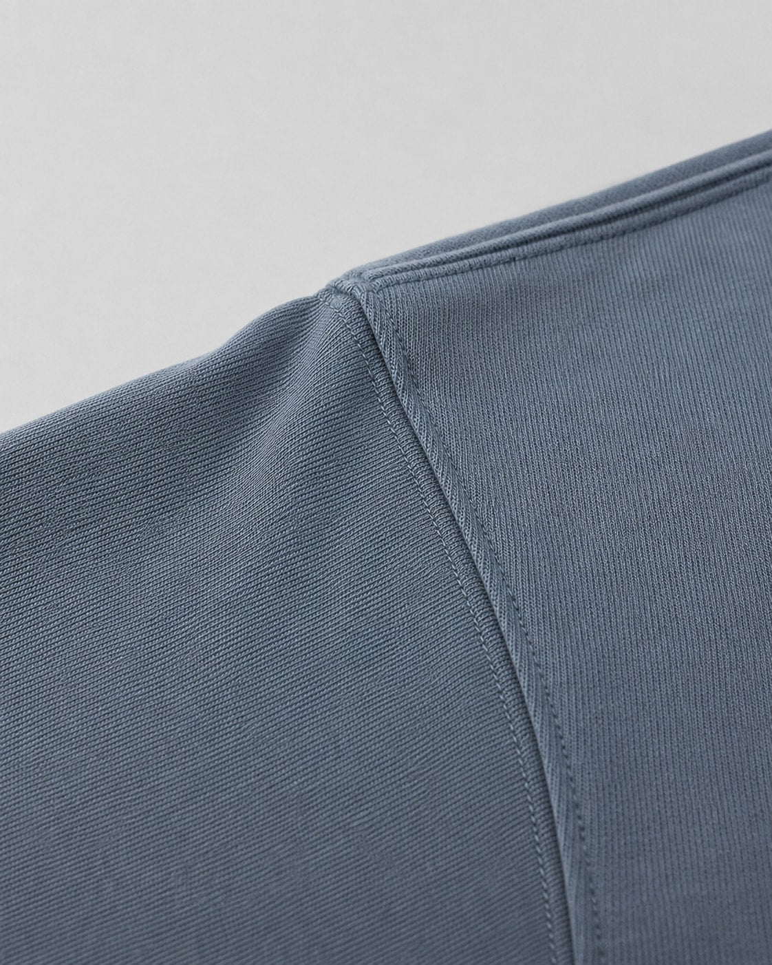 Essential Oversized T-Shirt in Gray Blue, fabric and construction detail