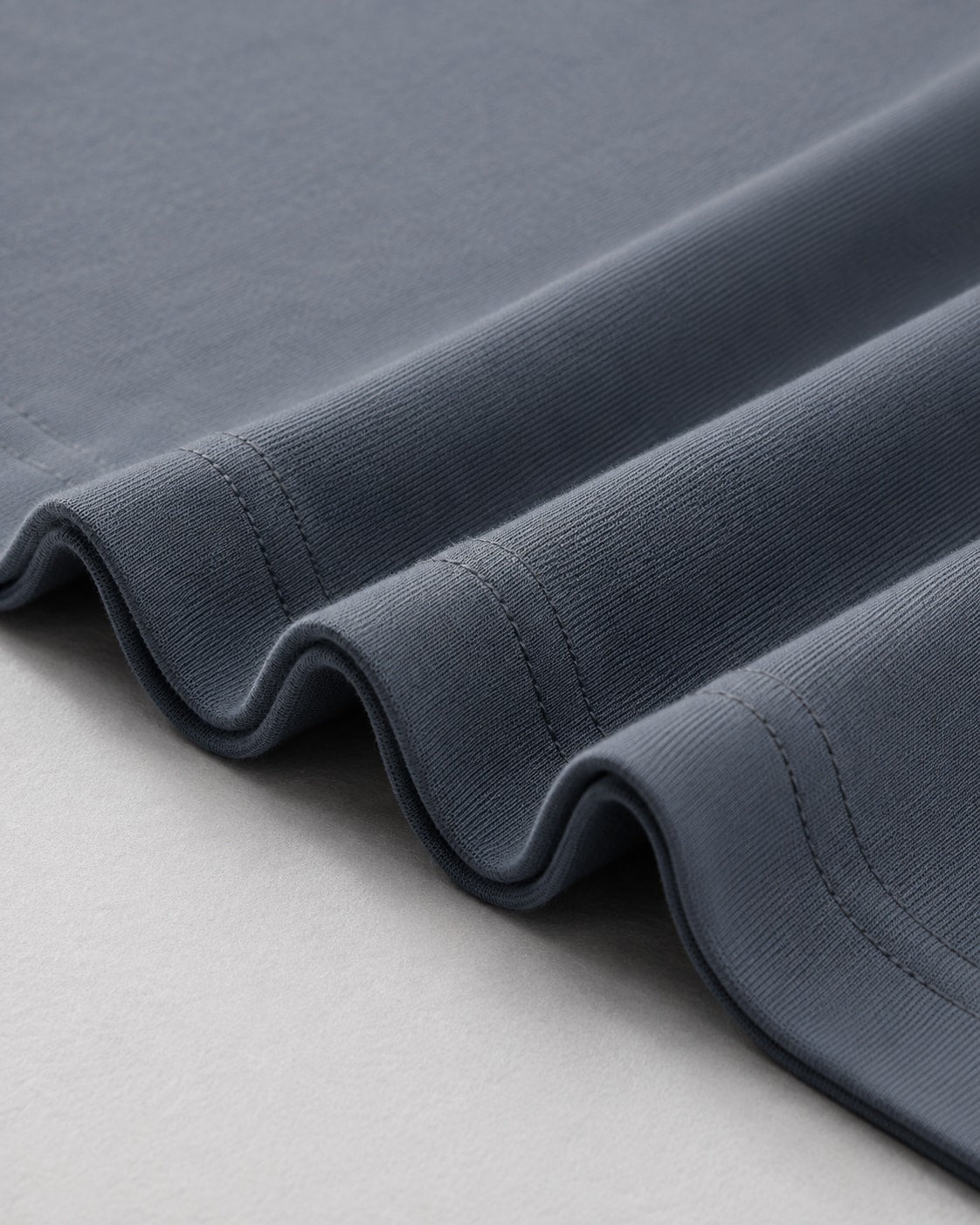 Essential Oversized T-Shirt in Gray Blue, fabric and construction detail