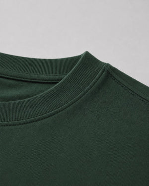Essential Oversized T-Shirt in Green, fabric and construction detail