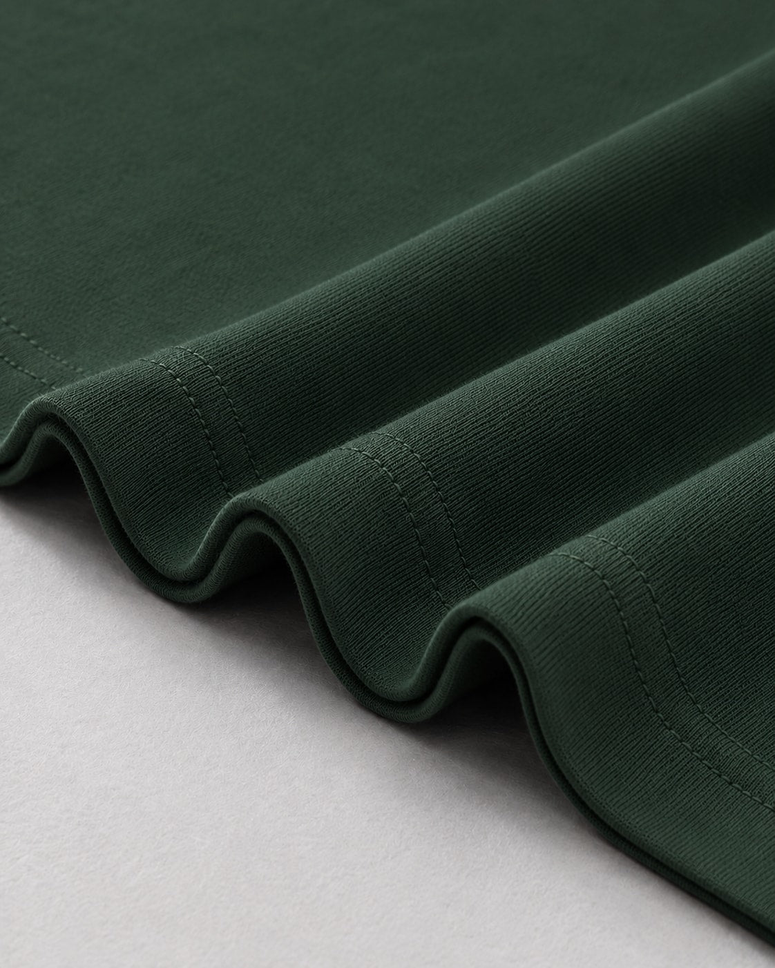 Essential Oversized T-Shirt in Green, fabric and construction detail
