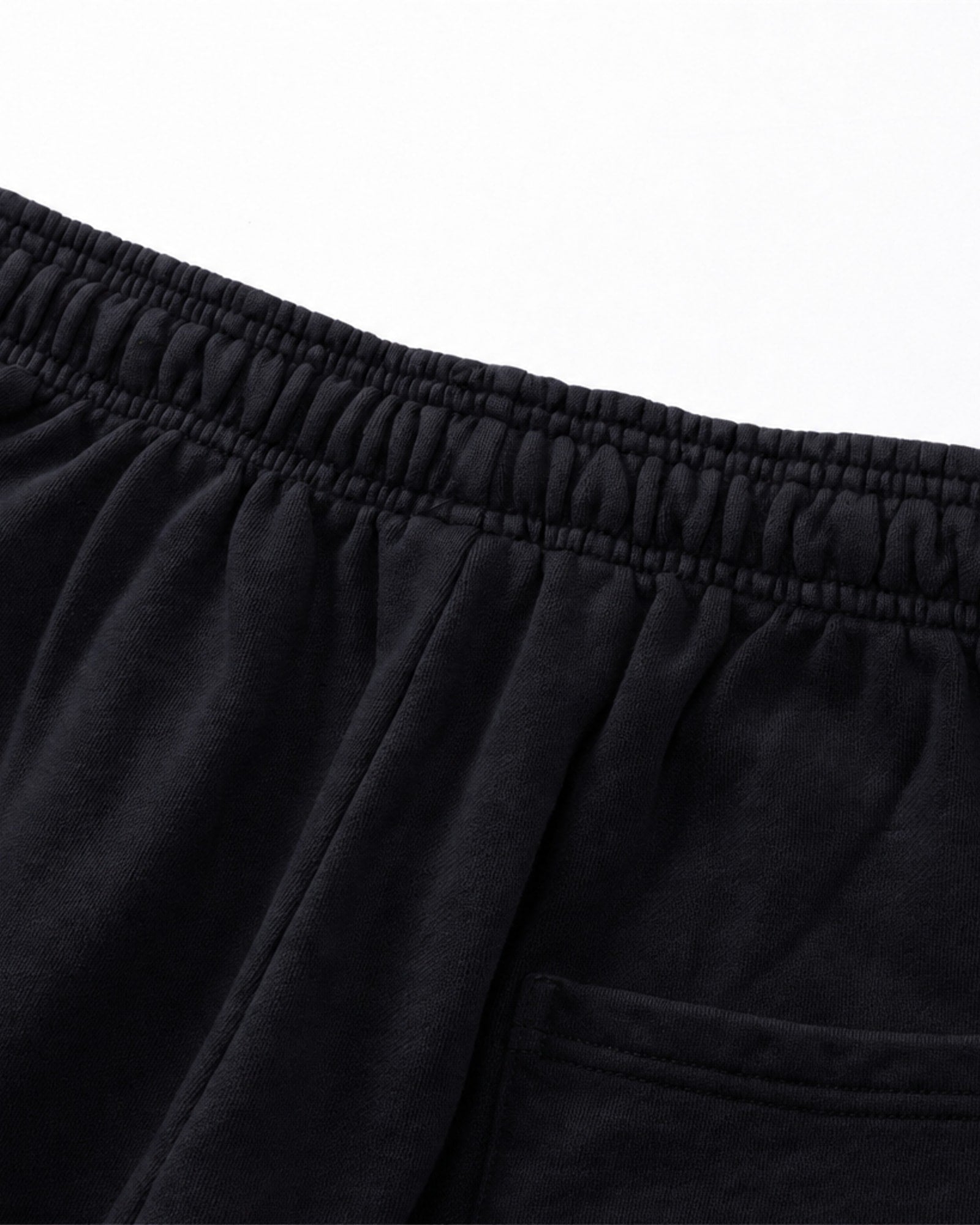 Essential Relaxed Short in Black, fabric and construction detail