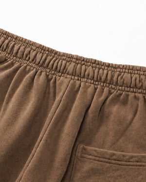 Essential Relaxed Short in Brown, fabric and construction detail