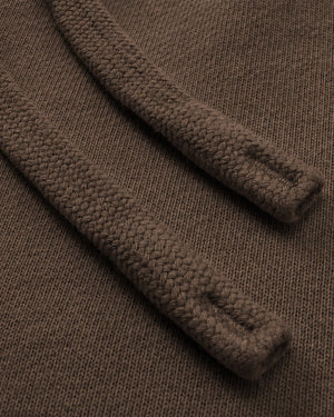 Essential Relaxed Short in Coffee, fabric and construction detail