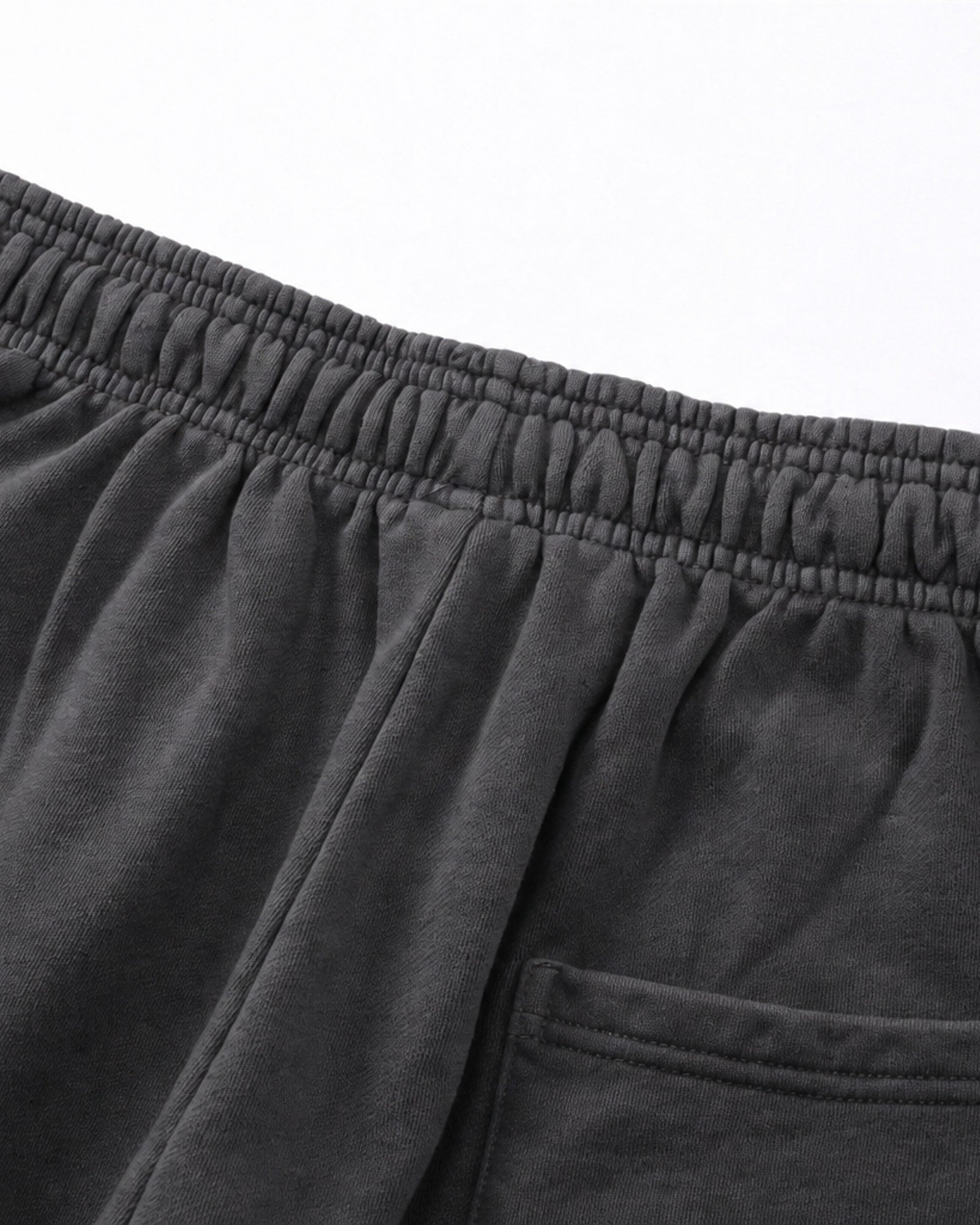 Essential Relaxed Short in Dark Gray, fabric and construction detail