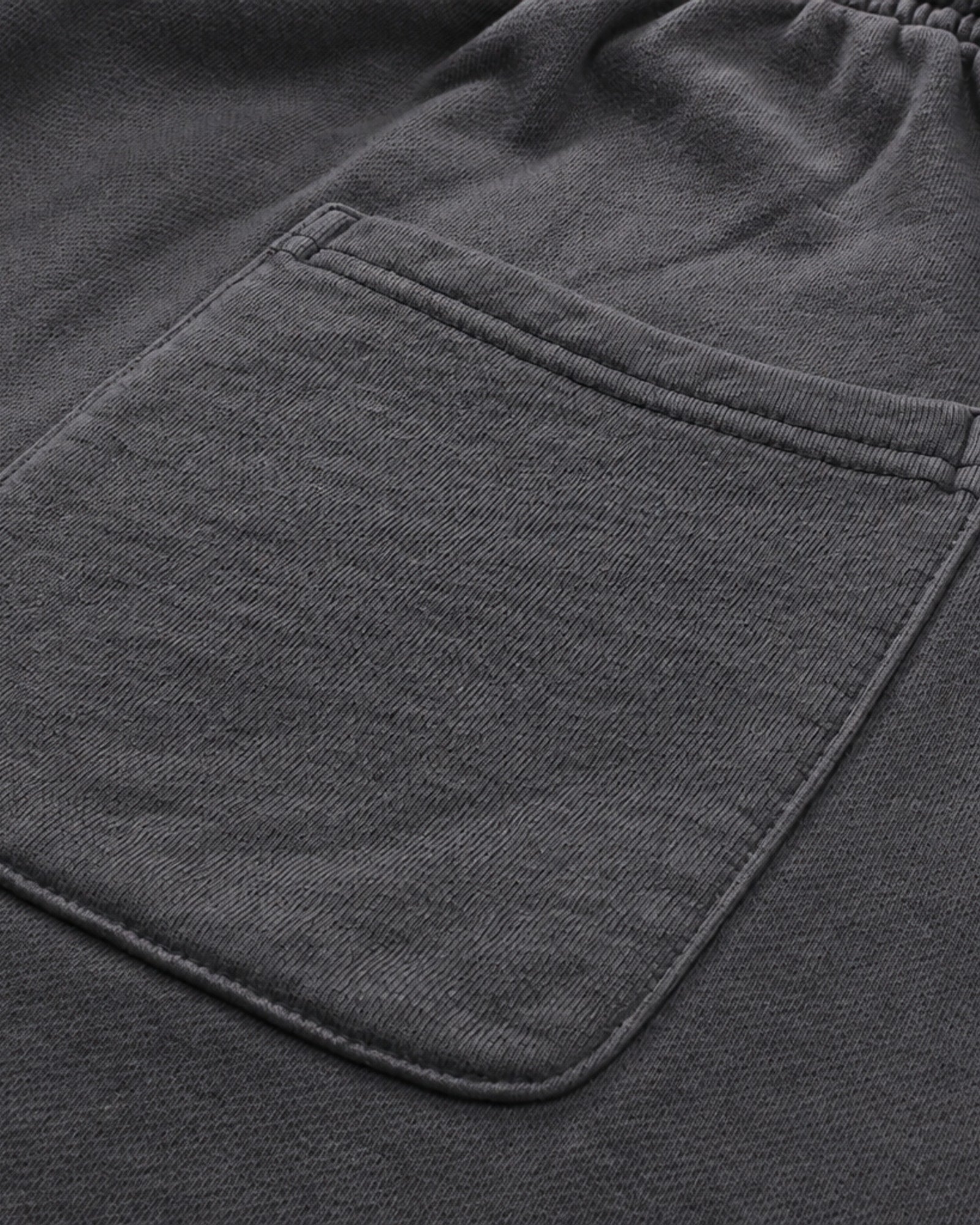 Essential Relaxed Short in Dark Gray, fabric and construction detail