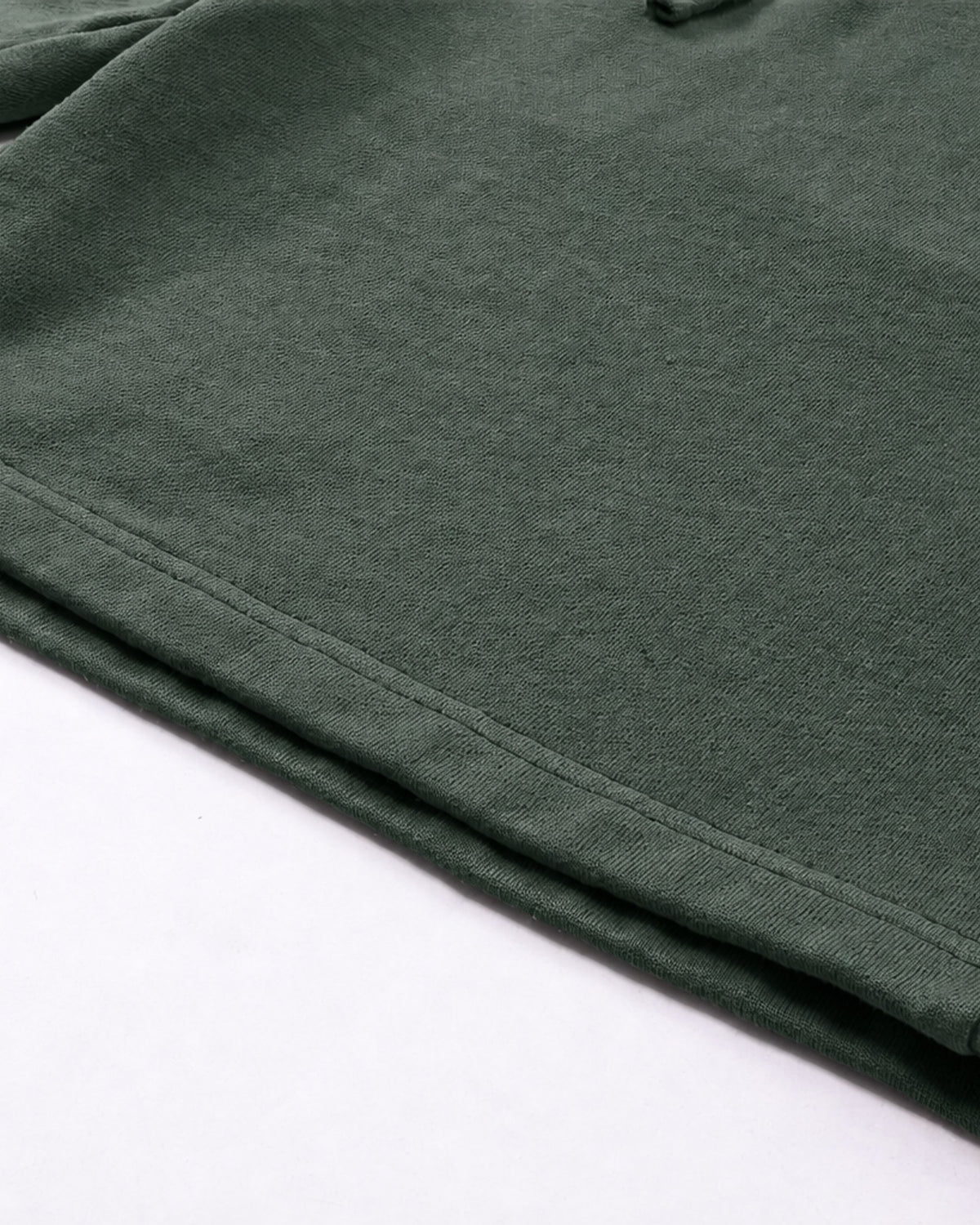 Essential Relaxed Short in Green, fabric and construction detail