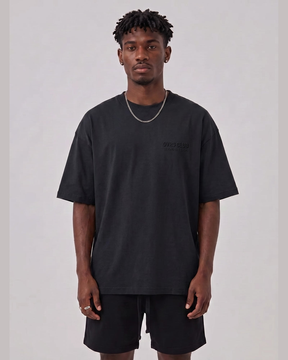 Logo Oversized T-Shirt in Black, front view on model
