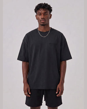 Logo Oversized T-Shirt in Black, front view on model