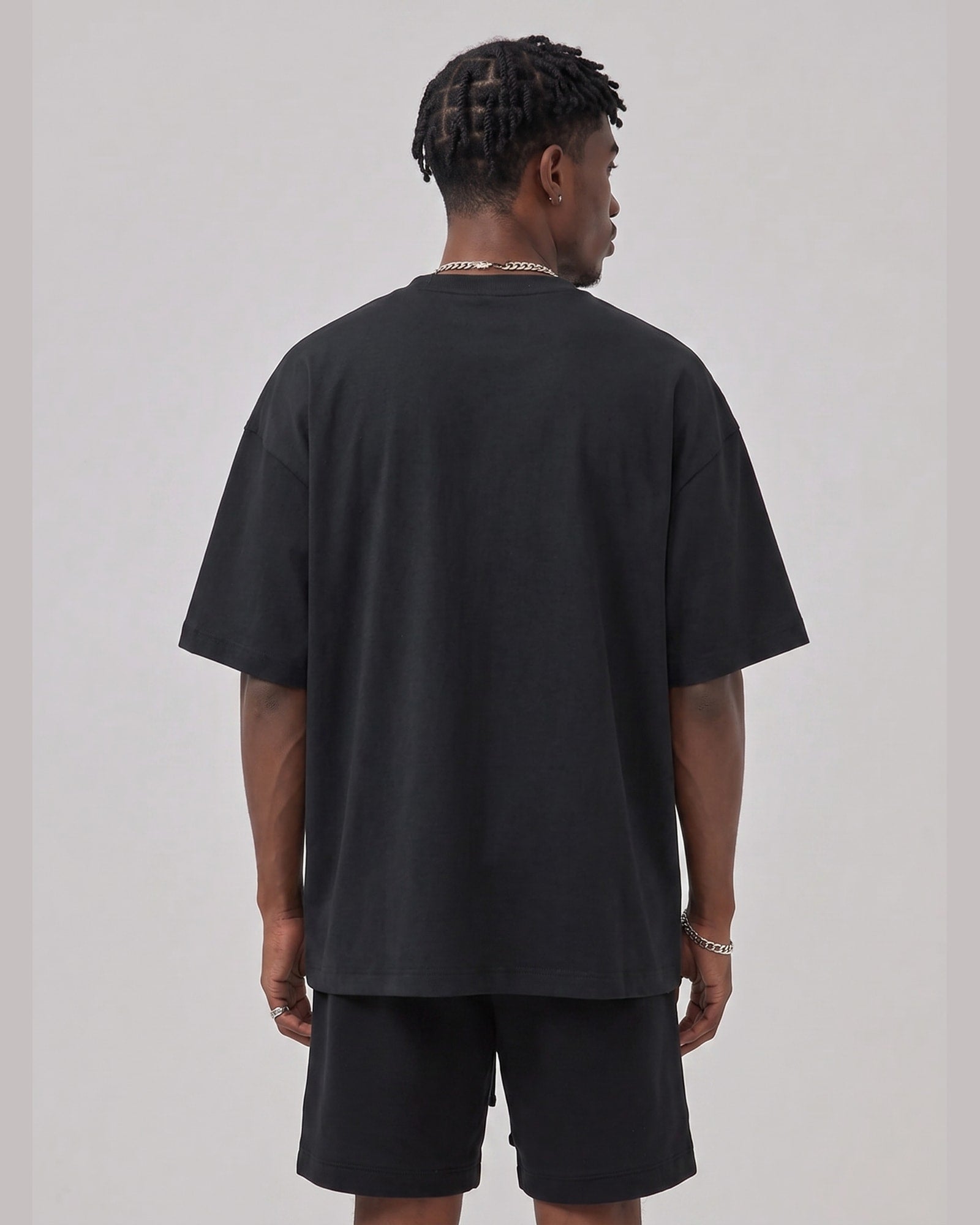 Logo Oversized T-Shirt in Black, back view on model
