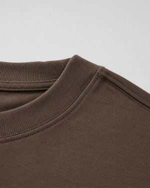 Logo Oversized T-Shirt in Coffee, fabric and construction detail