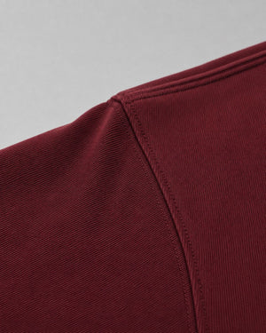 Logo Oversized T-Shirt in Dark Red, fabric and construction detail