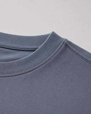 Logo Oversized T-Shirt in Gray Blue, fabric and construction detail