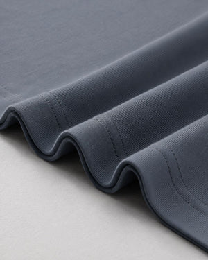 Logo Oversized T-Shirt in Gray Blue, fabric and construction detail