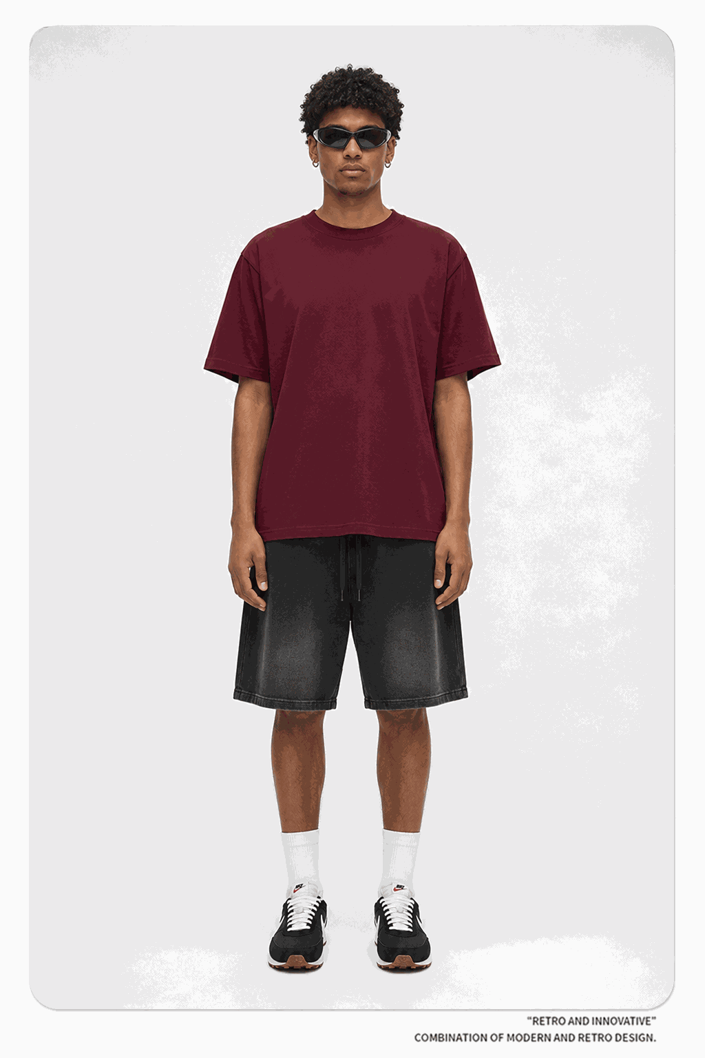 Oversized Piquet T-shirt - Dark Red