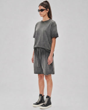 Washed Oversized Set in Ash Gray, fabric and construction detail