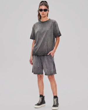 Washed Oversized Set in Ash Gray, fabric and construction detail