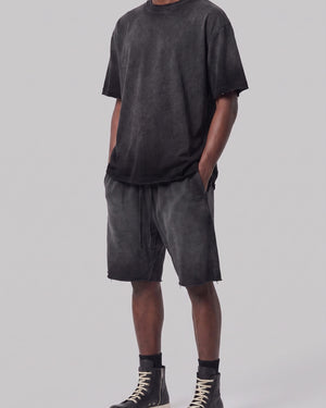 Washed Oversized Set in Black, fabric and construction detail