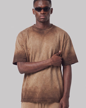Washed Oversized Set in Caramel, fabric and construction detail