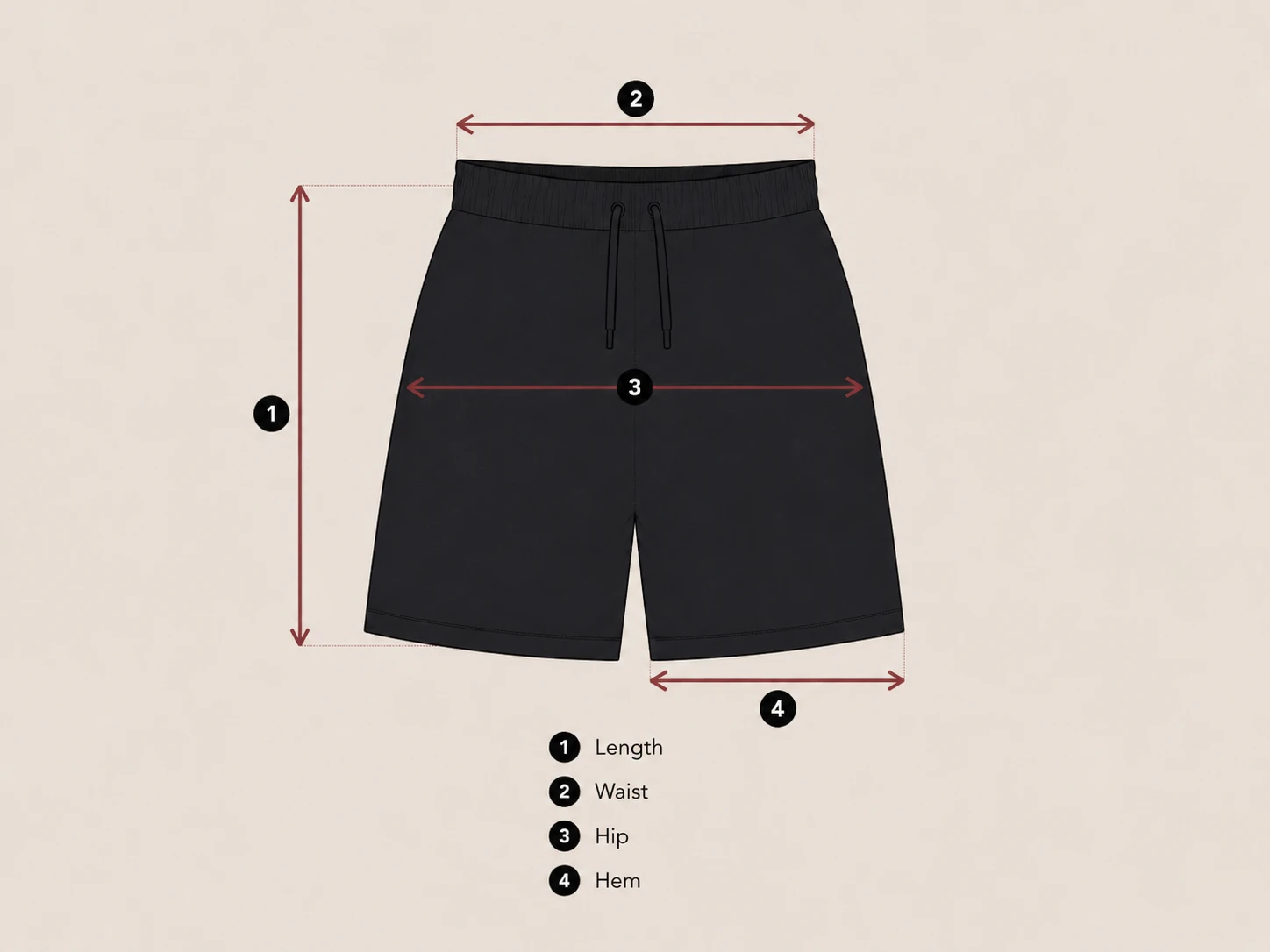 How to measure OVRS shorts: length, waist, hip and hem
